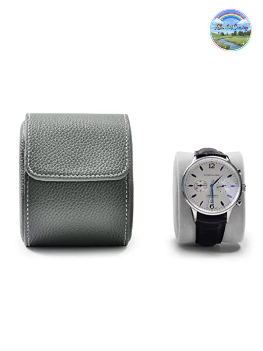 Leather Single Watch Case Travel Organizer for Men Women Jewelry Roll Case